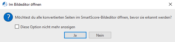 Auswahl nach dem Import einer PDF in das Fenster Notenerkennung